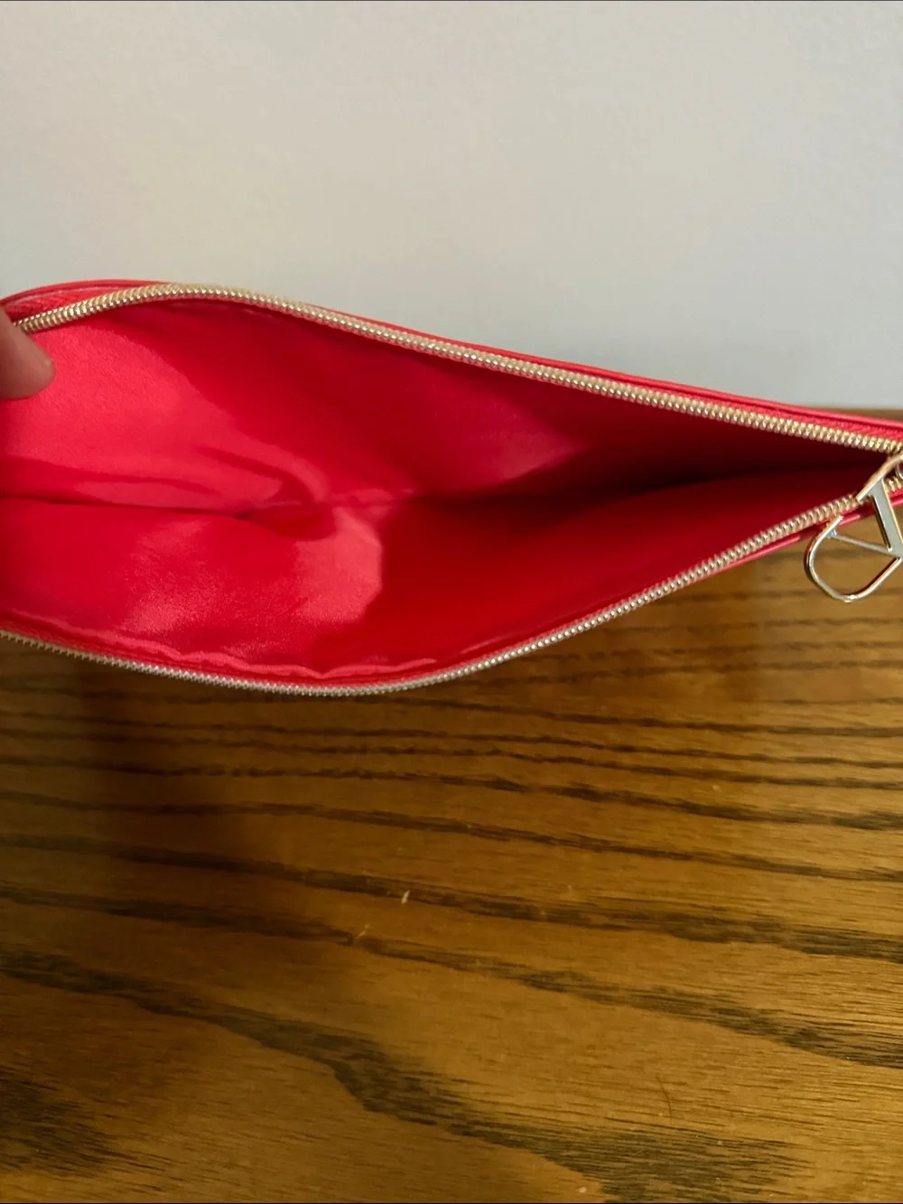 Valentino Glossy Fuchsia Patent Zip Pouch